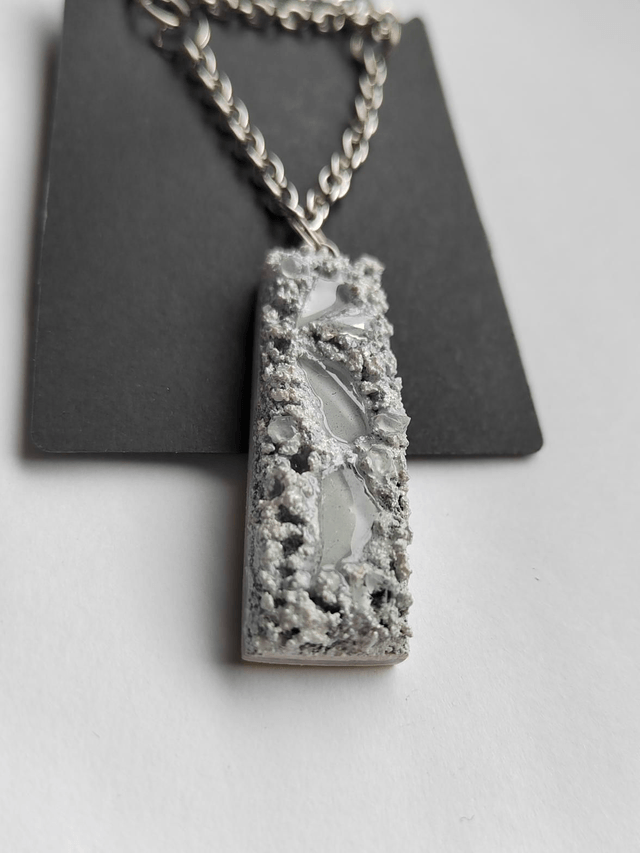 Freedom call 8 - Sage and white textured pendant with chain
