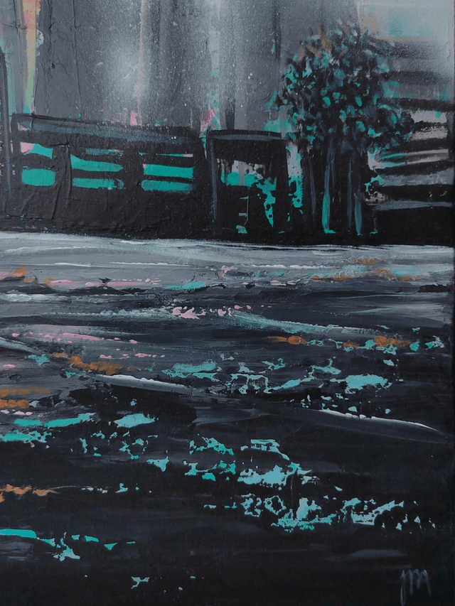 "Leaving the city" - 81 x 100 cm