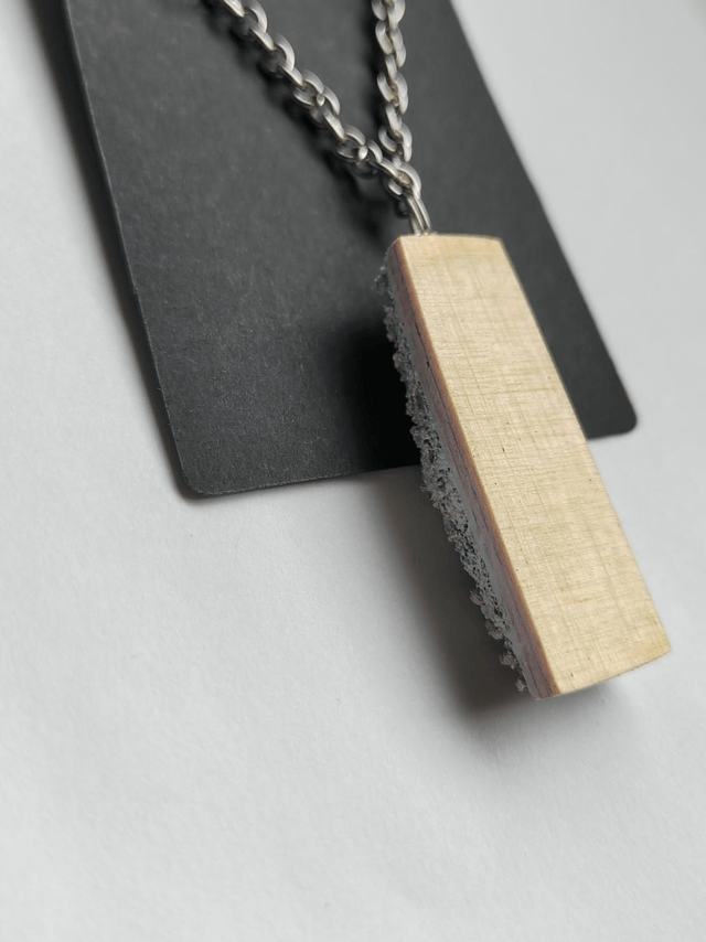 Freedom call 8 - Sage and white textured pendant with chain