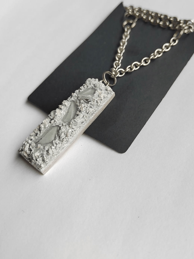 Freedom call 8 - Sage and white textured pendant with chain