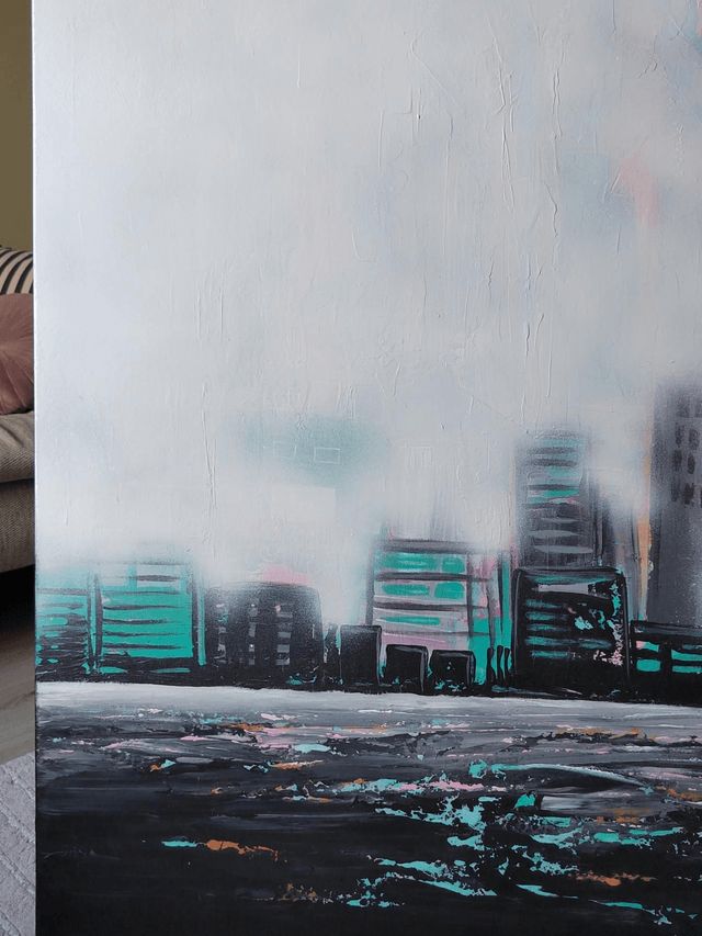 "Leaving the city" - 81 x 100 cm