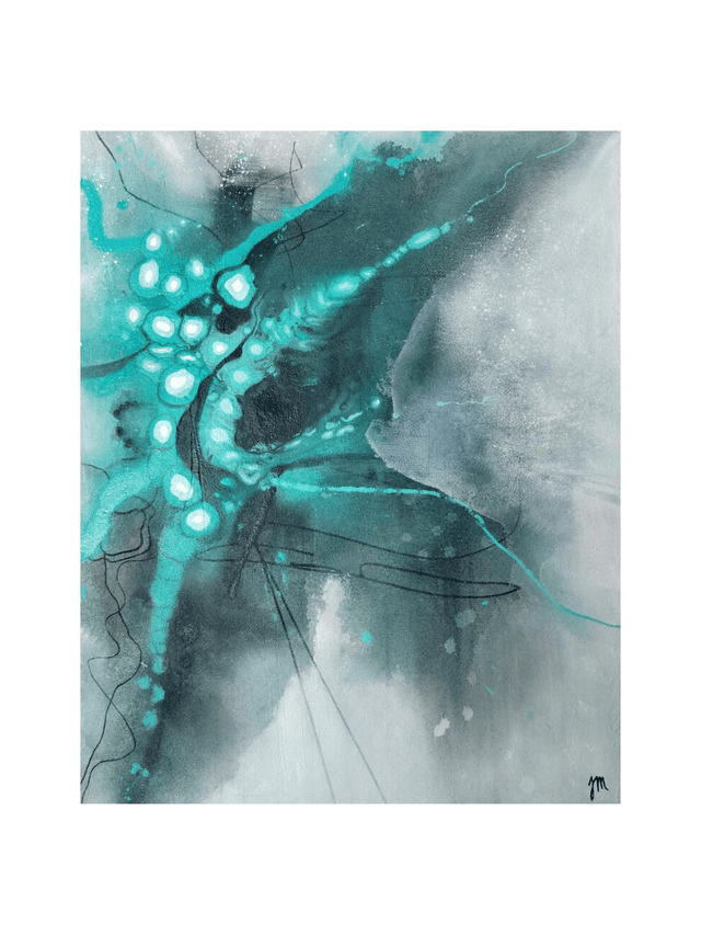 "Blue caterpillar" - 65 x 81 cm