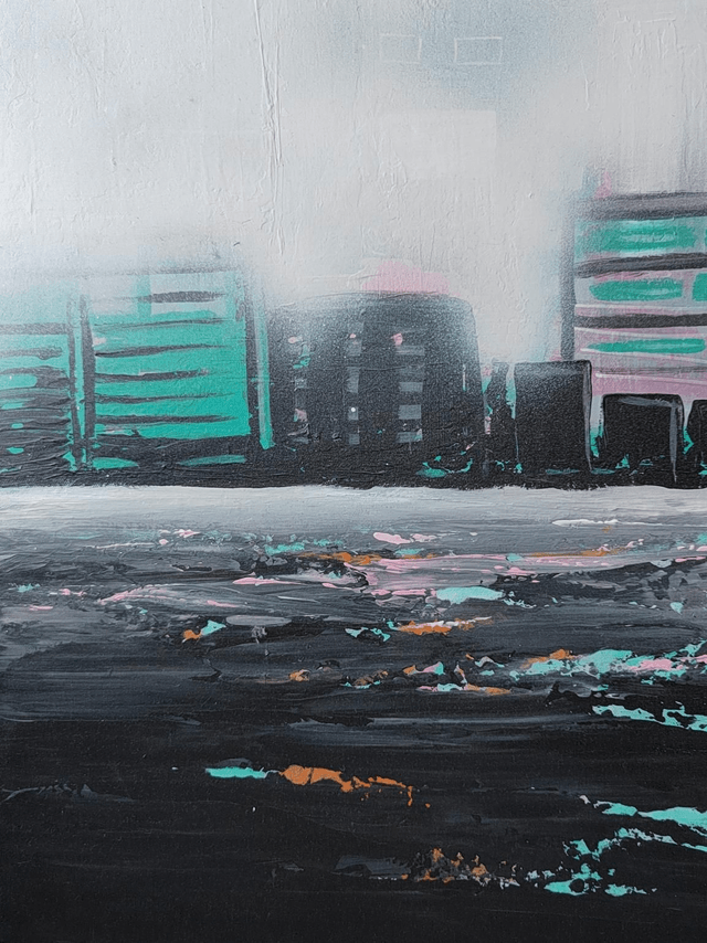 "Leaving the city" - 81 x 100 cm