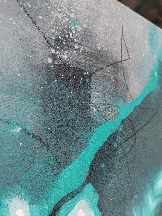 "Blue caterpillar" - 65 x 81 cm