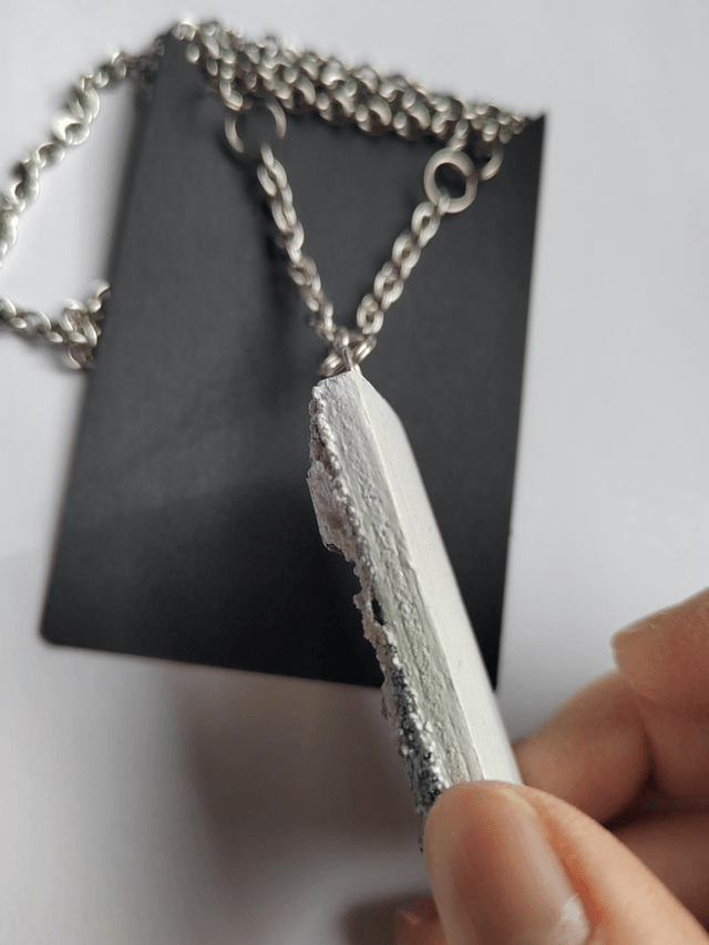 Freedom call 2 - Black and white textured pendant with chain