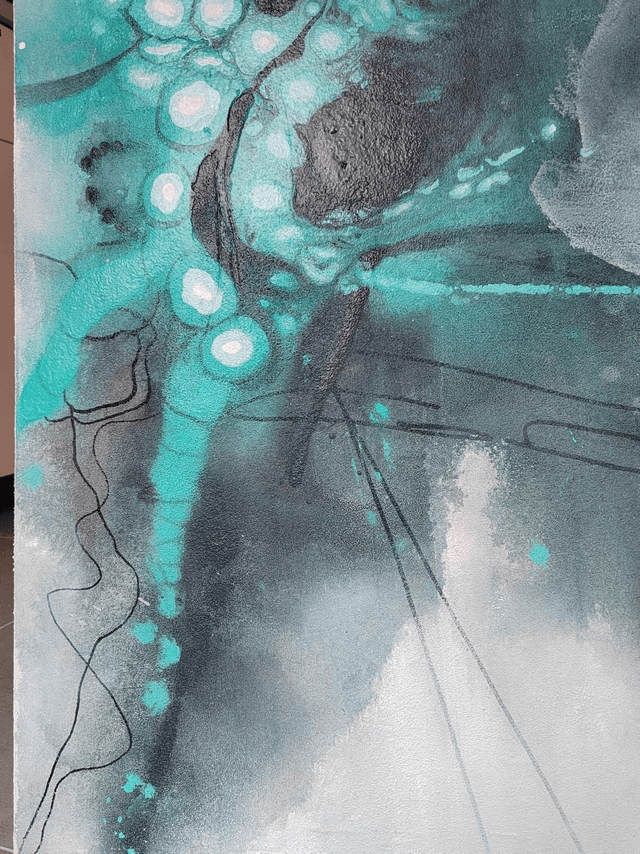 "Blue caterpillar" - 65 x 81 cm