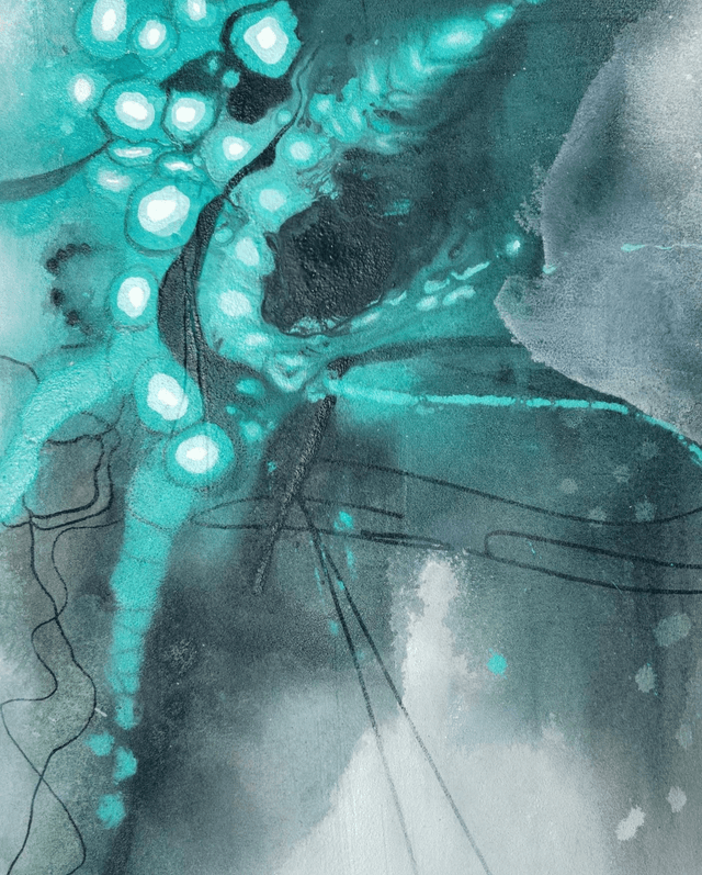 "Blue caterpillar" - 65 x 81 cm