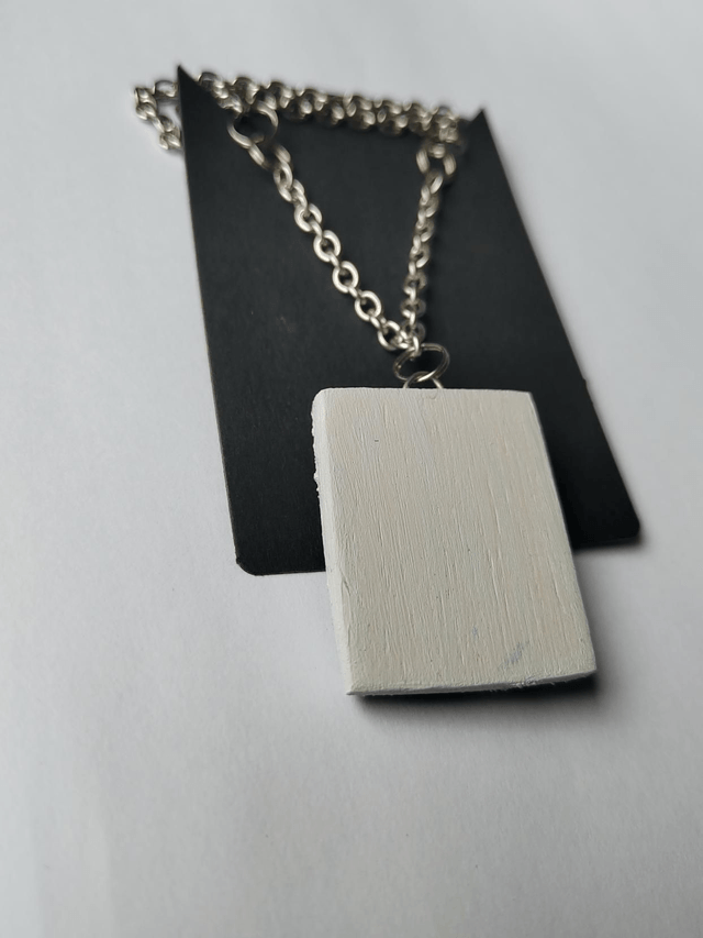 Freedom call 4 - Black and white textured pendant with chain