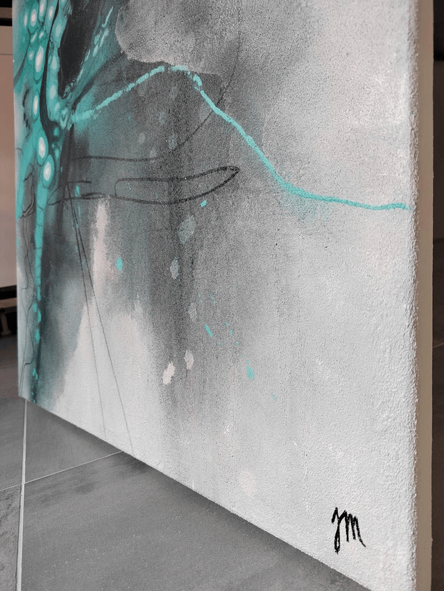 "Blue caterpillar" - 65 x 81 cm
